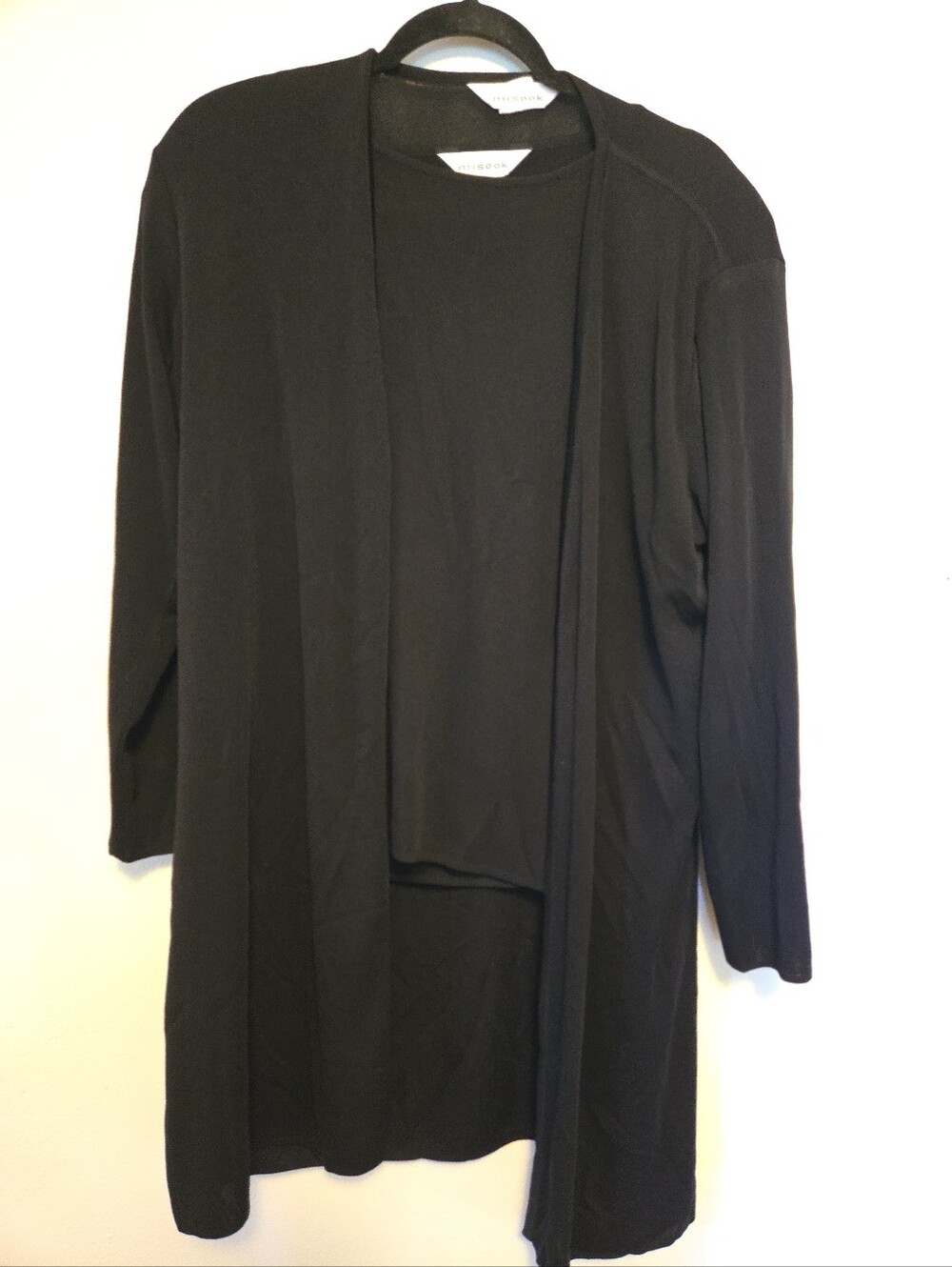 Exclusively Misook Cardigan Shirt Set Black XL